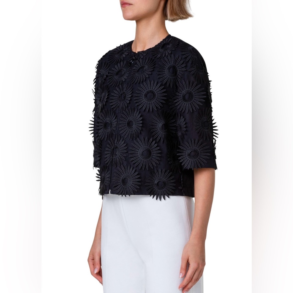 Akris Punto Hello Sunshine Superpose Embroidered Jacket Size US 14 $1,690.00
